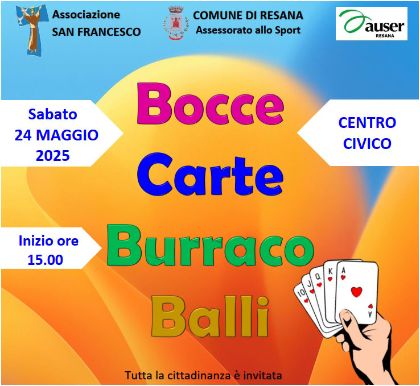 BOCCE, CARTE, BURRACO, BALLI BOCCE, CARTE, BURRACO, BALLI