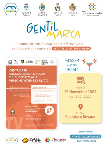 Incontro di sensibilizzare e informativo sul servizio gratuito regionale SPORTELLO VITTIME DI REATO Incontro di sensibilizzare e informativo sul servizio gratuito regionale SPORTELLO VITTIME DI REATO