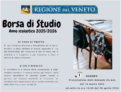 Borsa di Studio Anno scolastico 2025/2026