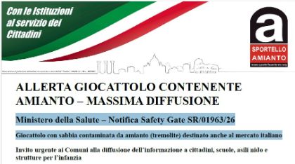 ALLERTA GIOCATTOLO CONTENENTE AMIANTO